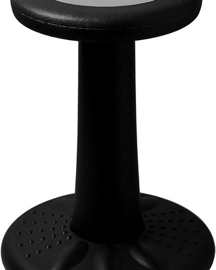 Studico ActiveChairs Kids Wobble Chair, Flexible Elementary Classroom Seating, Improves Focus, Posture and Helps ADHD/ADD, Sensory Chair, Active Fidget Chairs, Pre-Teen 17.75" Stool, Ages 7-12, Black - LeafyLoom