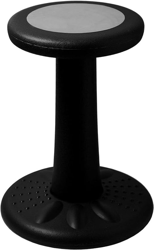 Studico ActiveChairs Kids Wobble Chair, Flexible Elementary Classroom Seating, Improves Focus, Posture and Helps ADHD/ADD, Sensory Chair, Active Fidget Chairs, Pre-Teen 17.75" Stool, Ages 7-12, Black - LeafyLoom