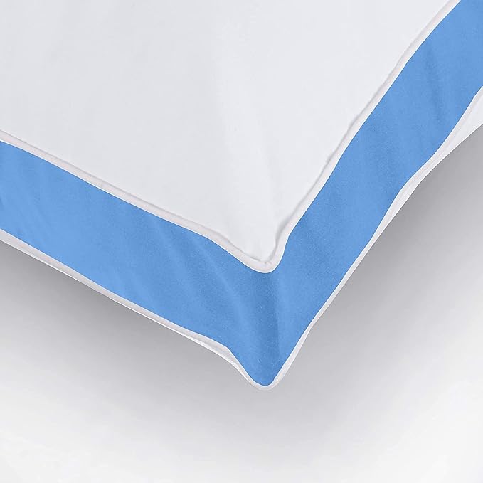 Utopia Bedding Bed Pillows for Sleeping Queen Size (Blue), Set of 2, Cooling Hotel Quality, Gusseted Pillow for Back, Stomach or Side Sleepers - LeafyLoom