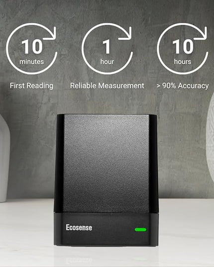 Ecosense EQ100 EcoQube, Digital Radon Detector, Fast Capture of Fluctuating Levels, Short & Long-Term Continuous Monitoring with Trend Charts, Remote Data Access, Only Support 2.4 GHz Networks Ecosense