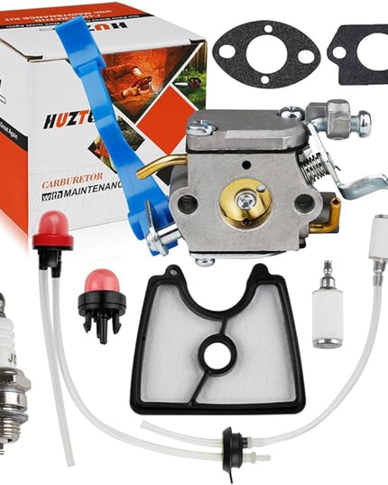 HUZTL 590460102 Carburetor for Husqvarna 125B 125BX 125BVX Leaf Blower Parts C1Q-W37 Carb Air Filter Fuel Line Kit - LeafyLoom