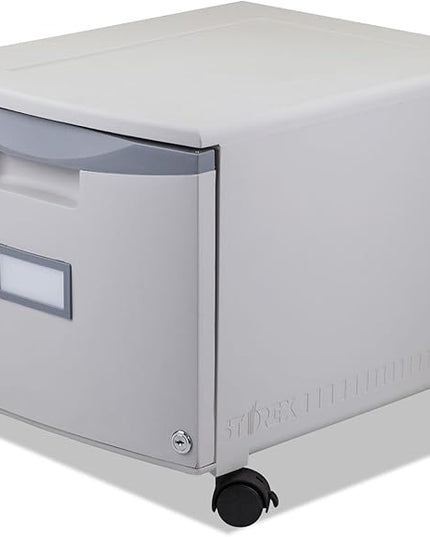 Storex 61263U01C File Cabinet, 1-Pack, Grey/Dark Grey - LeafyLoom