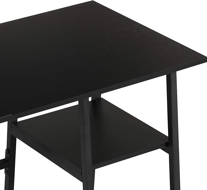VECELO 43 Inch Computer Modern Student Writing home-office, Ladder Desk, Black - LeafyLoom