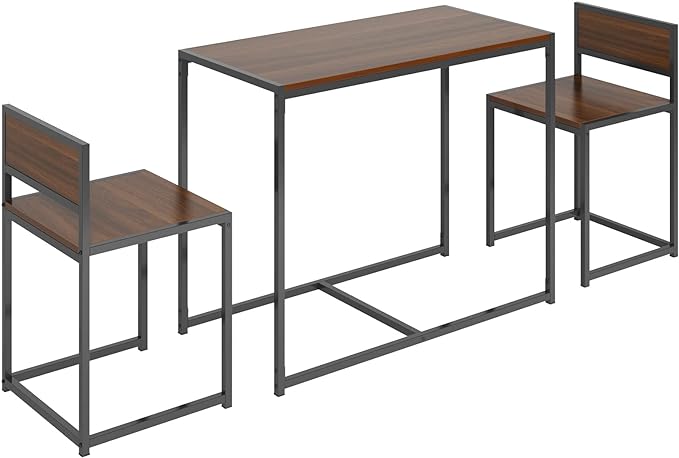 SogesHome Compact Dining Table Set with 2 Chairs, Small 3 Piece Lunch Table Set, Breakfast Table Chair Set for Kitchen, Living-Room - LeafyLoom