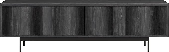 Henn&Hart Whitman TV Stand, 70" Wide, Dark Gray - LeafyLoom