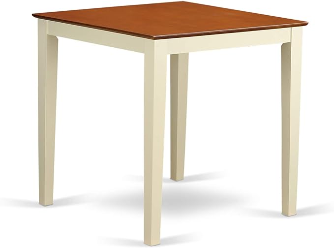 East West Furniture VNKE5-WHI-W Vernon 5 Piece Kitchen Counter Set Includes a Square Table and 4 Dining Room Chairs, 36x36 Inch, Buttermilk & Cherry - LeafyLoom