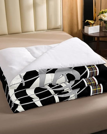 Erosebridal Paino Keys Bedding Set Full Size Musical Notes Comforter Set Guitar Rock Music Bedding Comforter for Kids Boys Teens Men Retro Black White Grey Down Comforter Bedroom Decor 3 Piece - LeafyLoom