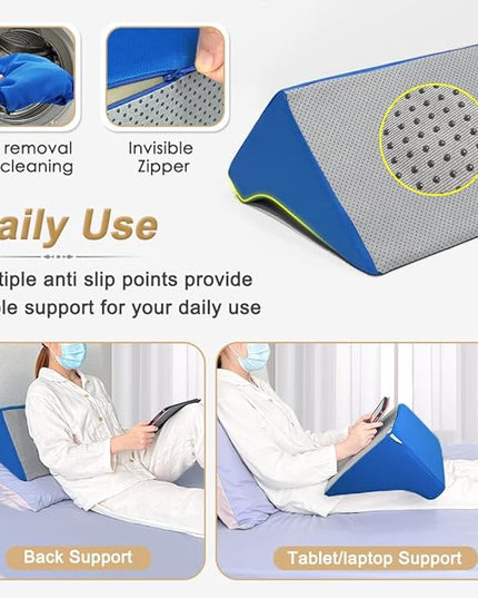 Wedge Pillow for Sleeping Side Sleeper Body Positioners Bed Foam Wedges After Surgery Leg Elevation Incline Bolster 30 Degree Medical Triangle Positioning Pillow for Elderly Pregnancy - LeafyLoom