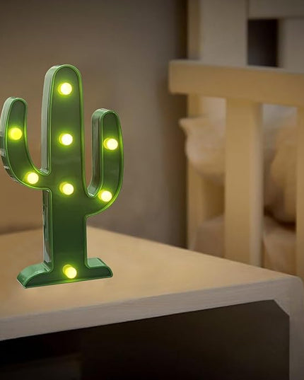 2 Pieces Large Led Cactus Night Lights, Cactus Party Decorations, Carnival Cute Dining Table Decorations, Children's Room Desk Lights, Bedroom Living Room Gifts Decorations (Cactus) - LeafyLoom