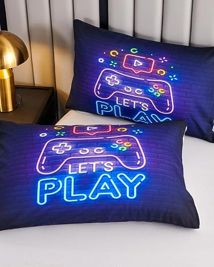 Teen Boy Comforter Set Queen,Kids Comforter Set for Boys,Gamer Bedding Sets for Boys,Boys Queen Bedding Set,Gaming Comforter Sets Including 1 Gaming Comforter&2 Pillowcases - LeafyLoom