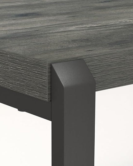 Industrial Computer Desk with Shelves, 55 inch Rustic Wood and Metal Work Study Writing Table for Home Office, Grey - LeafyLoom