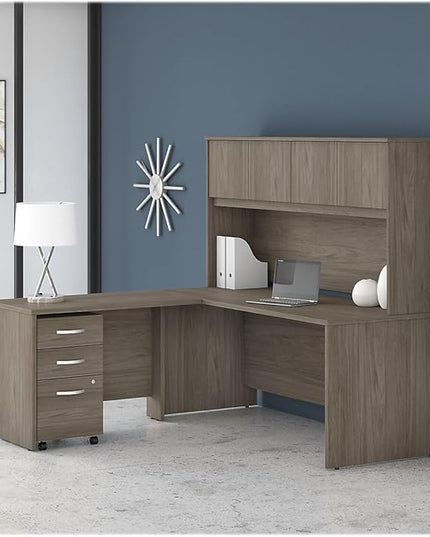 Bush Business Furniture Studio C 72-inch W Computer Desk, Modern Hickory (SCD272MH) - LeafyLoom