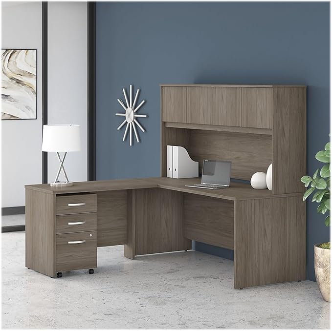 Bush Business Furniture Studio C 72-inch W Computer Desk, Modern Hickory (SCD272MH) - LeafyLoom