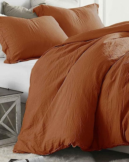 Burnt Orange California King Comforter Set, 3pc Aesthetic Modern Bedding Set Cal King Size, All Season Lightweight Cali King Microfiber Down Alternative Comforter with 2 Pillow Shams for Women Men - LeafyLoom