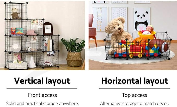 HOMIDEC Wire Cube Storage, Storage Shelves 4 Cube Bookshelf Bookcase Closet Organizer and Storage, Wire Storage Shelves Multi-Use DIY Storage Cube Shelf for Books, Toys, Clothes, Tools - LeafyLoom