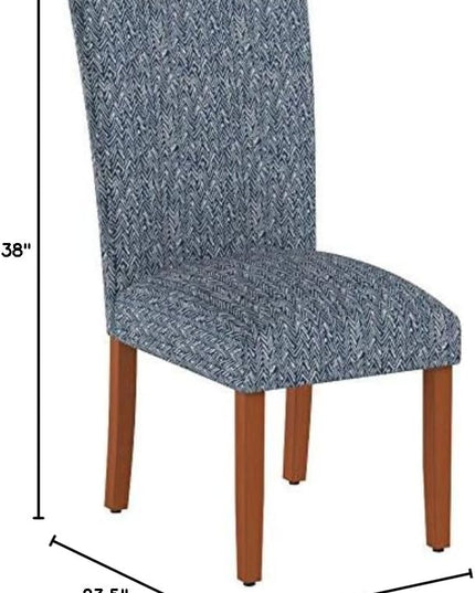 HomePop Parsons Classic Upholstered Accent Dining Chair, Set of 2, Navy - LeafyLoom