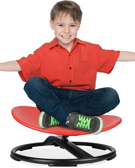 Kids Swivel Chair, Spinning Chair for Kids, Sit and Spin Chair for Kids,Balance Physical Therapy Equipment, Training Body Coordination，Sensory Spinning Seat for Kids (Red) - LeafyLoom