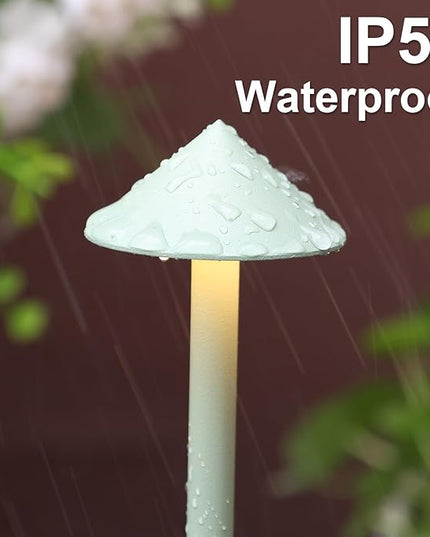 2-Pack 6000mAh Rechargeable LED Table Lamps,Outdoor Cordless Table Lamp Waterproof Portable, 3-Color Stepless Dimmable Modern Lamp for Restaurant/Bedroom(Green) - LeafyLoom