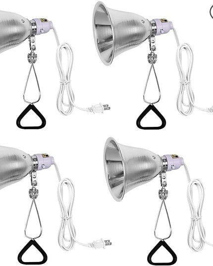 Simple Deluxe Clamp Lamp Light with 5.5 Inch Aluminum Reflector up to 60 Watt E26 Socket (no Bulb Included) 6 Feet 18/2 SPT-2 Cord, Silver and White, 4 Pack - LeafyLoom
