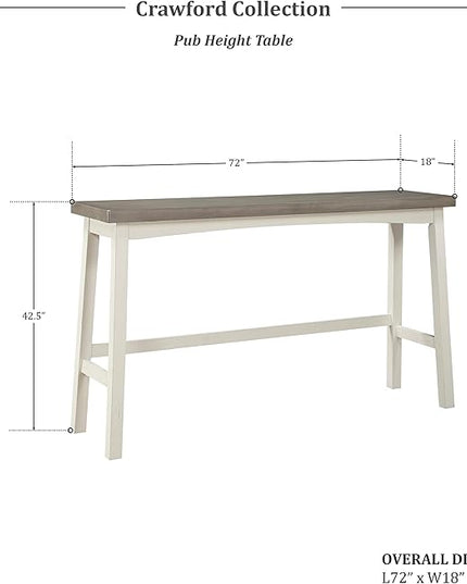 Lexicon Bar Table Set for 3, Small Kitchen table set Kitchen Island Table with 3 Saddle Bar Stools, 4 Piece Dining Table Set for Breakfast Nook, Living Room, Apartment, Pub Height, White/Coffee - LeafyLoom