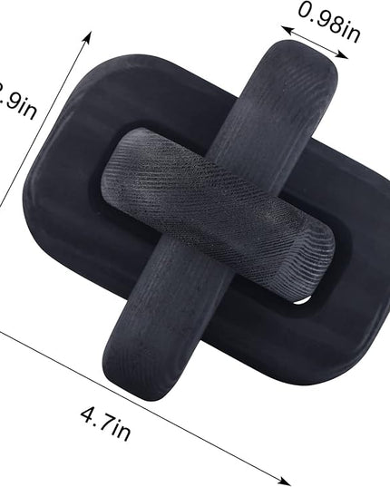 Black Wooden Knot Bohemian Decoration Hand-Carved Knot Black Coffee Table Decoration Suitable for Modern Home Bedroom Living Room Minimalist Decoration (Black) - LeafyLoom