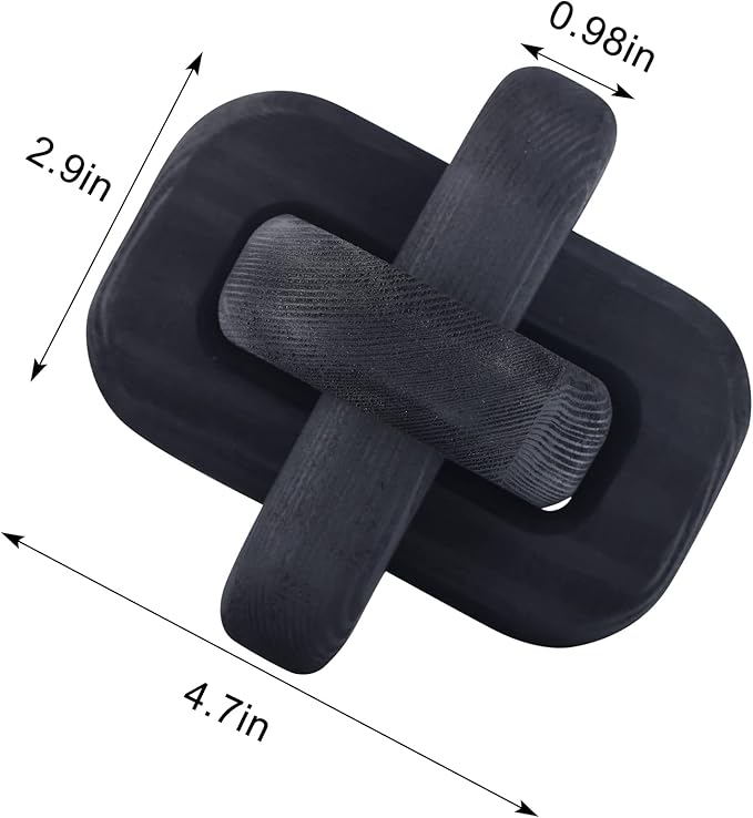 Black Wooden Knot Bohemian Decoration Hand-Carved Knot Black Coffee Table Decoration Suitable for Modern Home Bedroom Living Room Minimalist Decoration (Black) - LeafyLoom