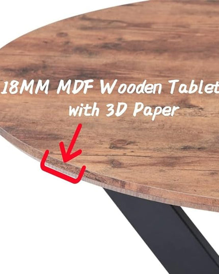 Round Dining Table for 2-4, 31.5 Inch Wood Circle Small Kitchen Table with Black Legs Modern Dining Room Table for Kitchen Dining Room (Wood) - LeafyLoom
