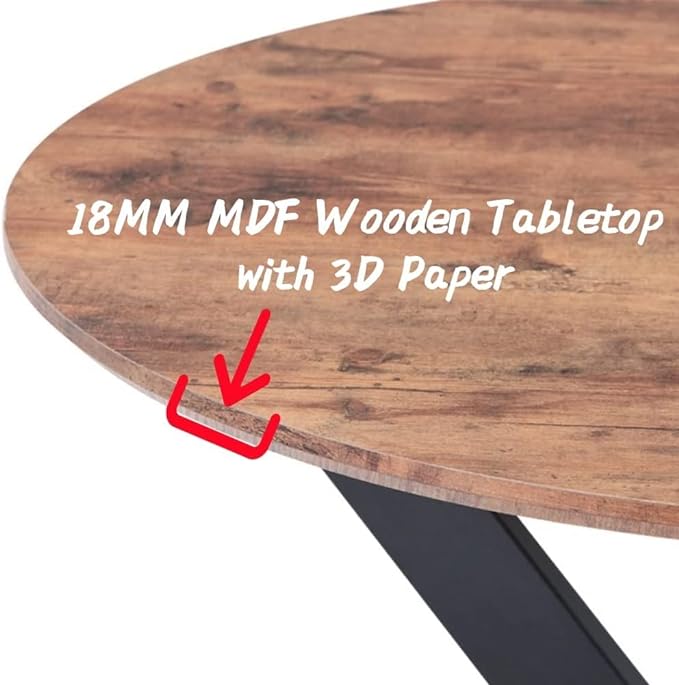 Round Dining Table for 2-4, 31.5 Inch Wood Circle Small Kitchen Table with Black Legs Modern Dining Room Table for Kitchen Dining Room (Wood) - LeafyLoom