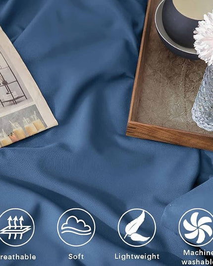 ETDIFFE Blue Full Comforter Set, 3 Piece Aesthetic Modern Bedding Set - Soft & Lightweight All Season Microfiber Down Alternative Bed Comforter with 2 Pillow Shams - LeafyLoom