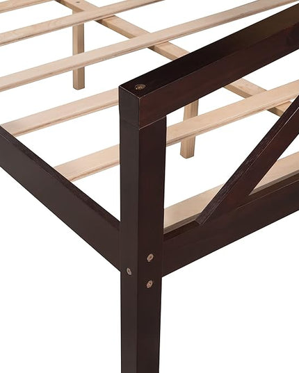 Jintop Full Size Daybed with Additional Storage Space,Sturdy Sofa Bed Frame W/ 8 Wood Slat Support,Easy to Install,for Teens Kids Girls Boys,Living Room Bedroom Apartment,Espresso - LeafyLoom
