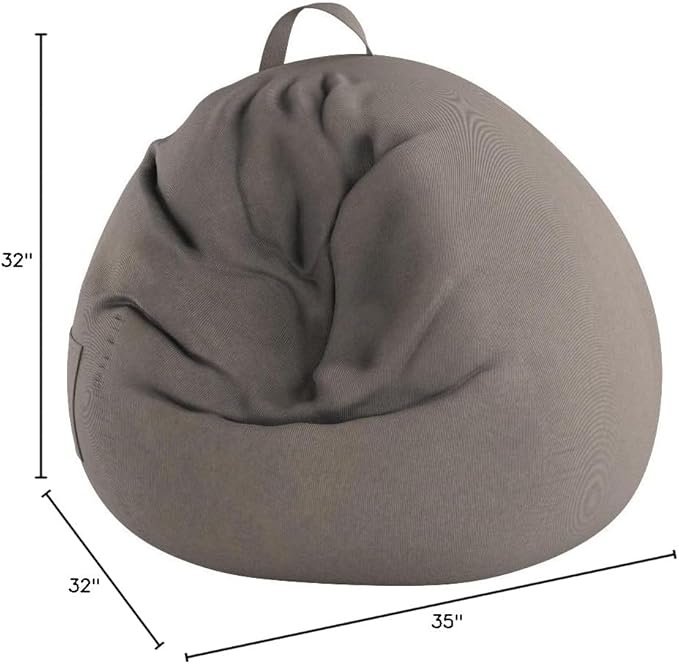 Stuffed Animal Storage Bean Bag Chair Cover (No Filler)for Kids and Adults. Premium Corduroy Stuffable Beanbag for Organizing Children Plush Toys or Memory Foam Extra Large 300L (Warm Grey) - LeafyLoom
