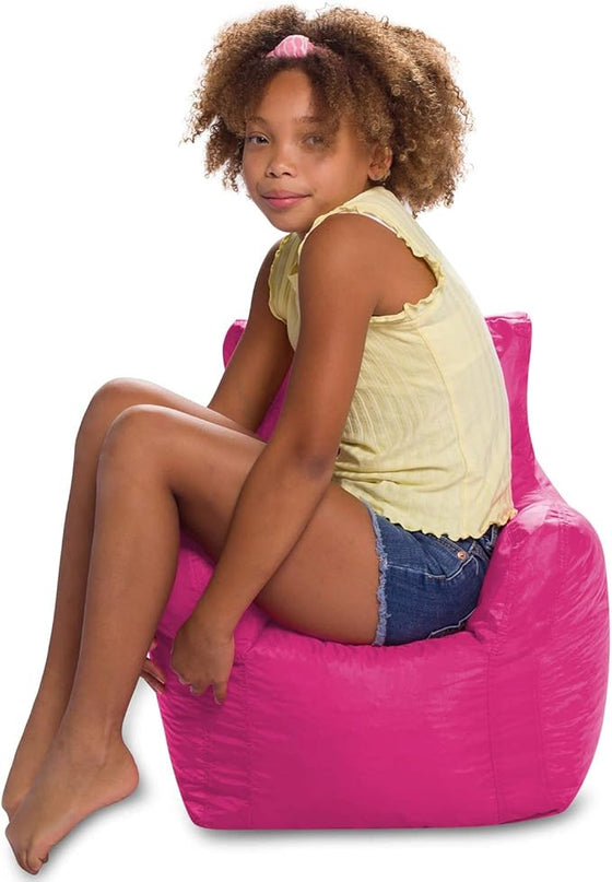 Posh Creations Bean Bag Structured Seat for Toddlers and Kids, Comfy Chair for Children, Pasadena, Pink - LeafyLoom
