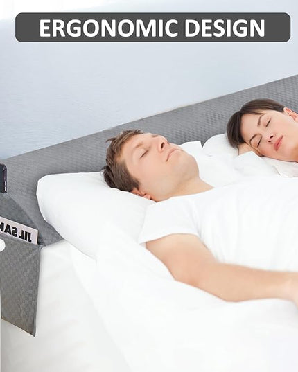 Wedge Pillow for Headboard - King Size Bed Wedge Pillow Headboard, Bed Wedge Gap Filler, Pillow Wedge for Headboard Gap - Fill The Gap (0-8") Between Headboard and Mattress (76"x10"x6") - LeafyLoom