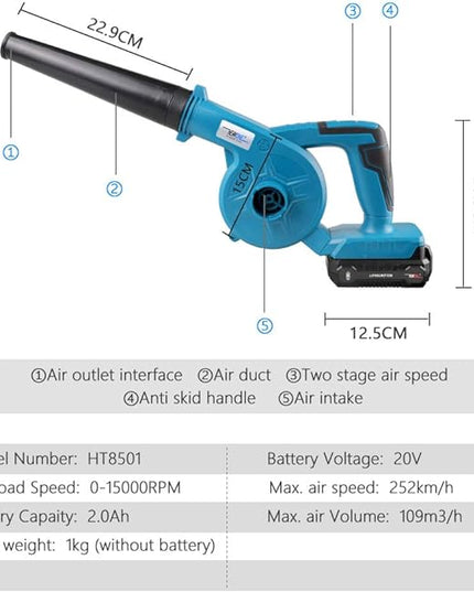 NEWONE Small Leaf Blower Cordless Mini Hand Electric Leaf Blower/Leaf Vacuum,20V 2 Speed Lightweight Sweeper Vacuum with 1 Battery and Charger,Portable for Lawn Care/Dust/Pet Hair/Dust/Small Trash - LeafyLoom
