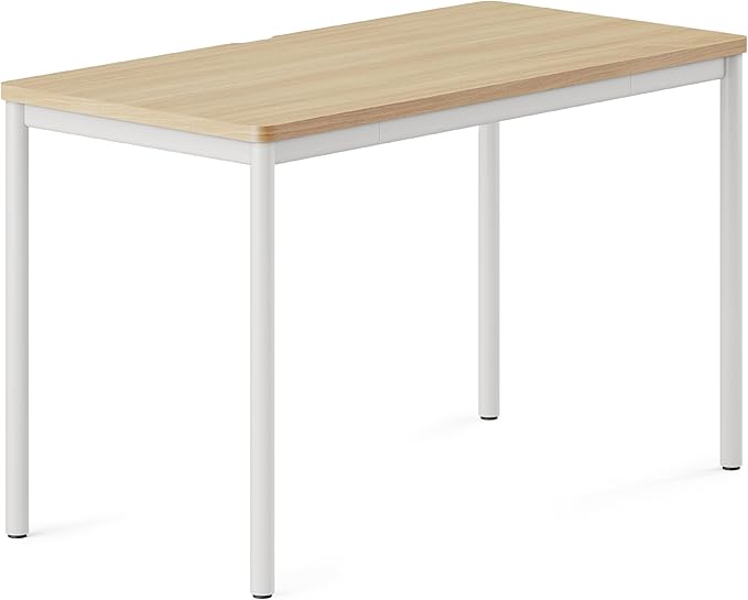 Branch Daily Desk - Functional At Home Office Desk with Effortless Assembly, Timeless Design, Rounded Corners, and Built-in Cable Notch - 36” W x 28.5” H x 24” D - Woodgrain Work Table - LeafyLoom