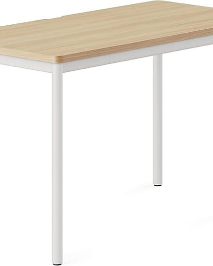 Branch Daily Desk - Functional At Home Office Desk with Effortless Assembly, Timeless Design, Rounded Corners, and Built-in Cable Notch - 48” W x 28.5” H x 24” D - Woodgrain Work Table - LeafyLoom