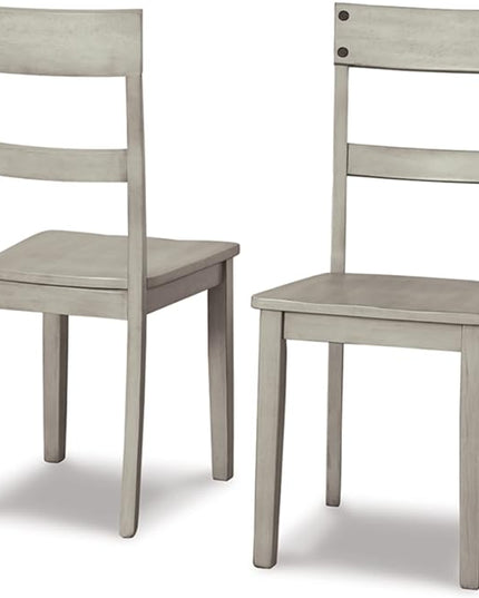 Signature Design by Ashley Loratti Modern Farmhouse 18" Weathered Wood Dining Chair, 2 Count, Gray - LeafyLoom