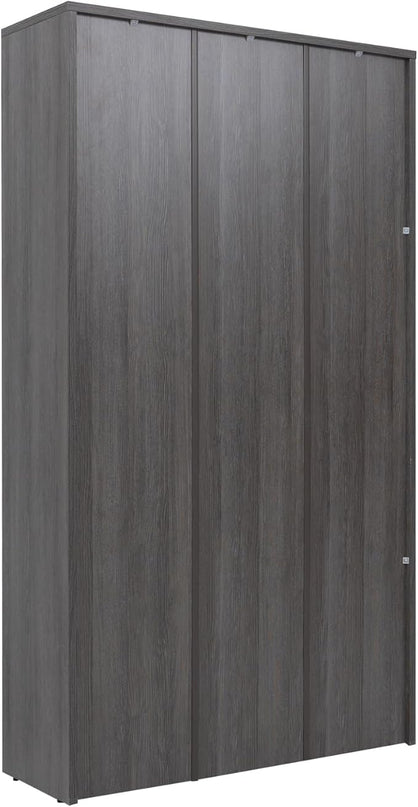STARY 5 Shelf Carbon Black Bookcase 60 inch Tall Wood Bookshelf for Bedroom - LeafyLoom