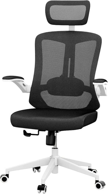 Ergonomic Office Chair - Comfy Desk Chairs with Wheels and Arms, 500LB Heavy Duty Mesh Computer Chairs with Comfortable Head Lumbar Back Support for Office, Study, Bedroom and College Dorm - LeafyLoom
