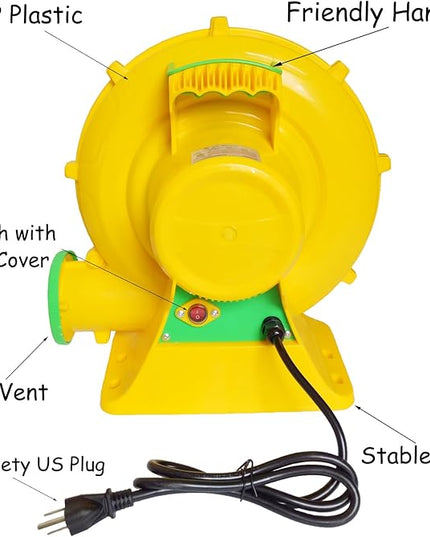 Inflatable Bounce House Blower, Air Blower for Inflatable Castle and Jump Slides, Portable and Powerful Fan Pump Commercial Inflatable Blower, Blower for Bounce House - LeafyLoom