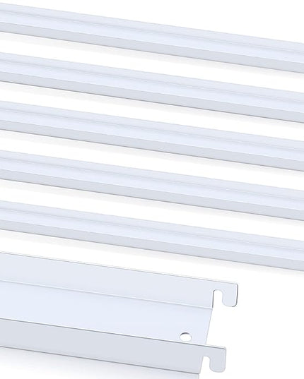 6 Pcs Filing Front to Back Rails File Cabinet Rails Lateral Hanging File Bar Stainless Steel White File Cabinet Inserts for Sides Letter Size Folders Office Home Storage Organizer 15.76 Inches Long - LeafyLoom