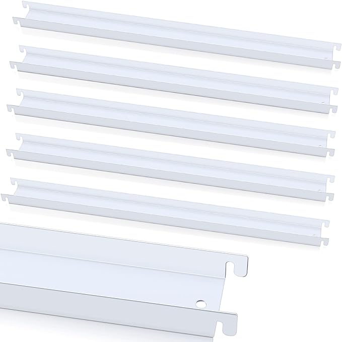6 Pcs Filing Front to Back Rails File Cabinet Rails Lateral Hanging File Bar Stainless Steel White File Cabinet Inserts for Sides Letter Size Folders Office Home Storage Organizer 15.76 Inches Long - LeafyLoom
