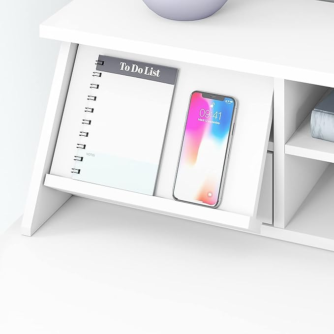 Bush Furniture Computer Desk, Pure White - LeafyLoom