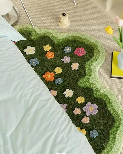Moss Rug Lovely Green Moss Leaf Bathroom rug Non-Slip 3D Moss Carpet Washable Water Absorbent Soft Moss Carpet Bed for Bathroom Bedroom Kitchen Living Room (A, 2.6x4.9ft) - LeafyLoom