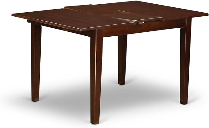 East West Furniture NOBO5-MAH-W 5 Piece Dining Set for 4 Includes a Rectangle Kitchen Table with Butterfly Leaf and 4 Dinette Chairs, 32x54 Inch - LeafyLoom