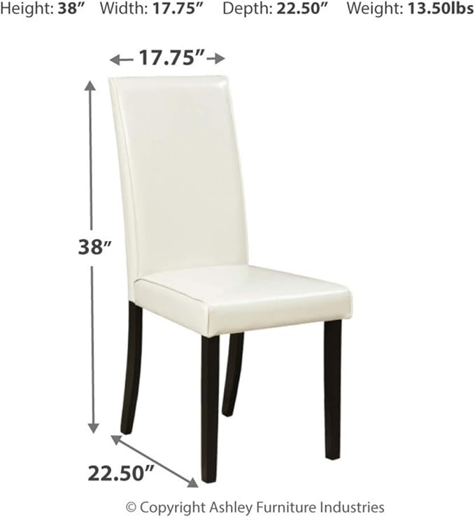 Signature Design by Ashley Kimonte Parsons 19" Dining Room Chair, Set of 2, Ivory - LeafyLoom