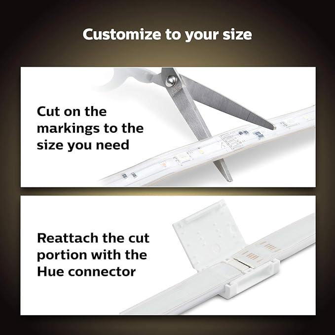Philips Hue Indoor 6-Foot Smart LED Light Strip Plus Base Kits with Plugs - Color-Changing Single-Color Effect - 2 Pack - Control with Hue App - Works with Alexa, Google Assistant and Apple HomeKit PhilipsHue