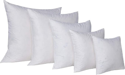 L' COZEE 100% Cotton Cover, Feather & Down Pillow, Best use for Decorative Pillows & for Firm Sleepers, White, Size (18x18) - LeafyLoom
