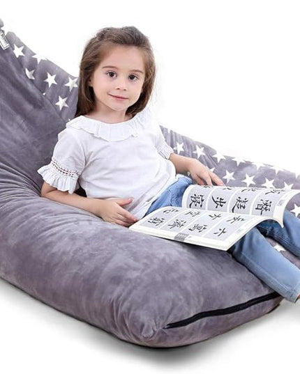 Stuffed Animal Storage Bean Bag Chair Cover | 53" Extra Large Beanbag for Kids and Adults, Plush Toys Holder and Organizer for Boys and Girls | Premium Velvet - Soft & Comfortabl (Stars Style) - LeafyLoom