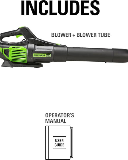 Greenworks 80V (170 MPH / 730 CFM / 75+ Compatible Tools) Cordless Brushless Axial Leaf Blower, Tool Only, 80 Volts - LeafyLoom